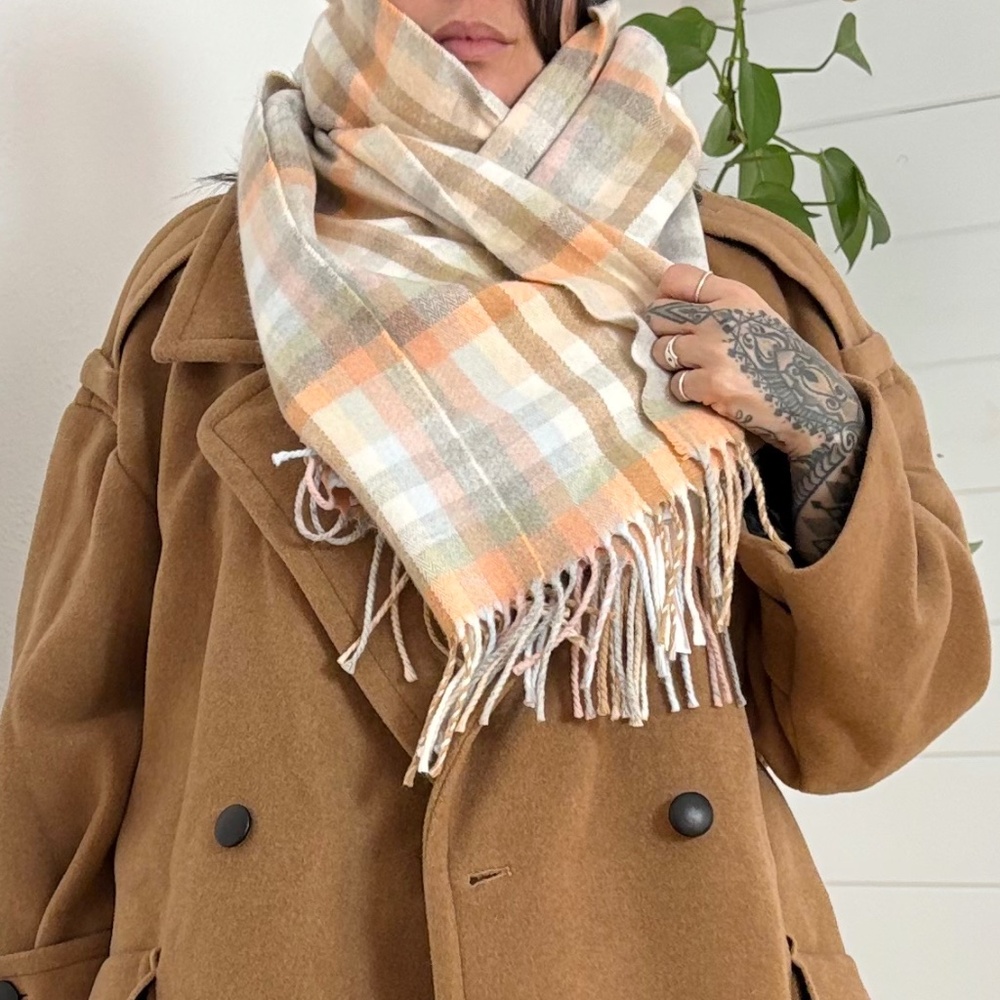 Topshop plaid fringe scarf